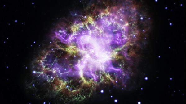 Supernova in Weiß und Lila Farbtönen.